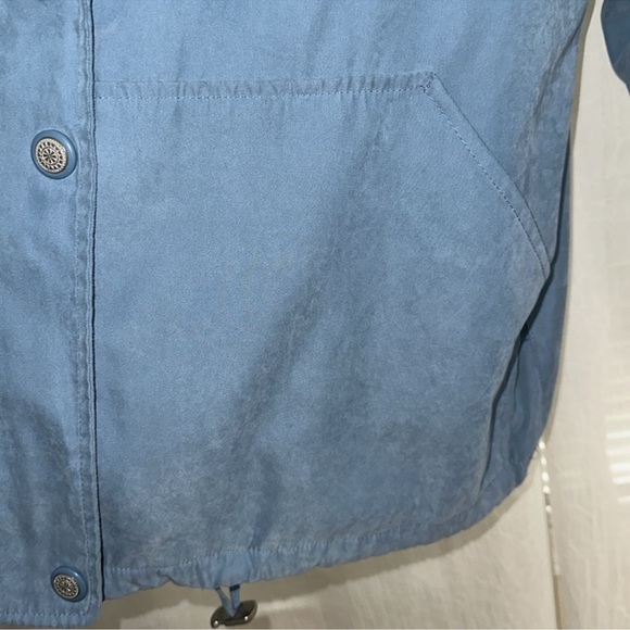 madison XL Vintage Light Blue White Hooded Rain Utility Jacket - Picture 8 of 16